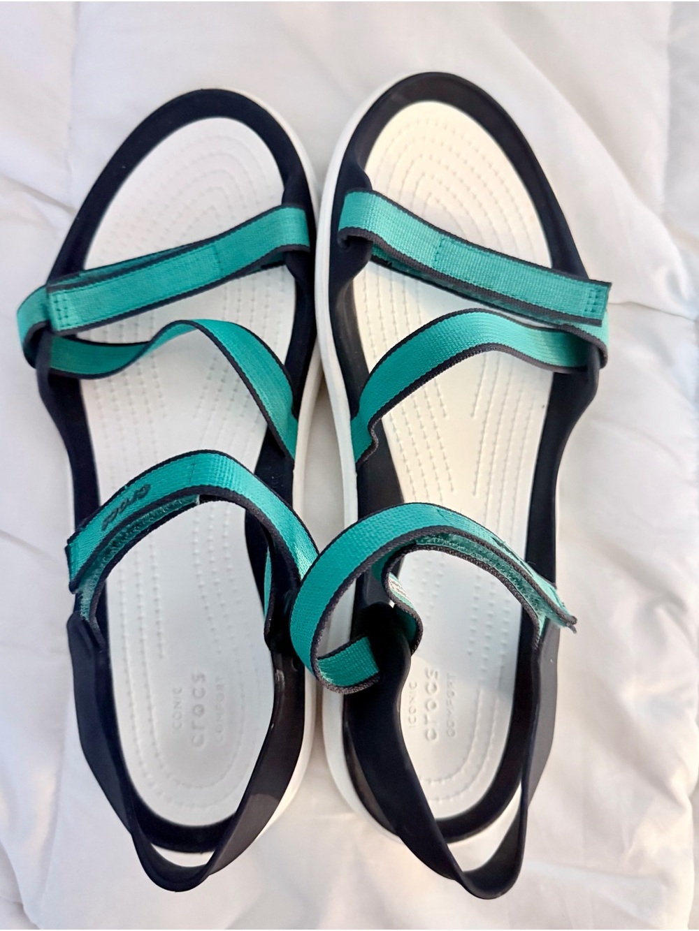 CROCS Teal and Black Adjustable Sport Sandals